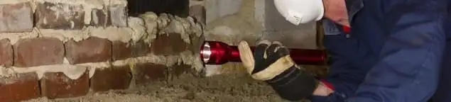 Pest control technician inspecting a crawl space for ant activity and entry points in Phoenix, AZ